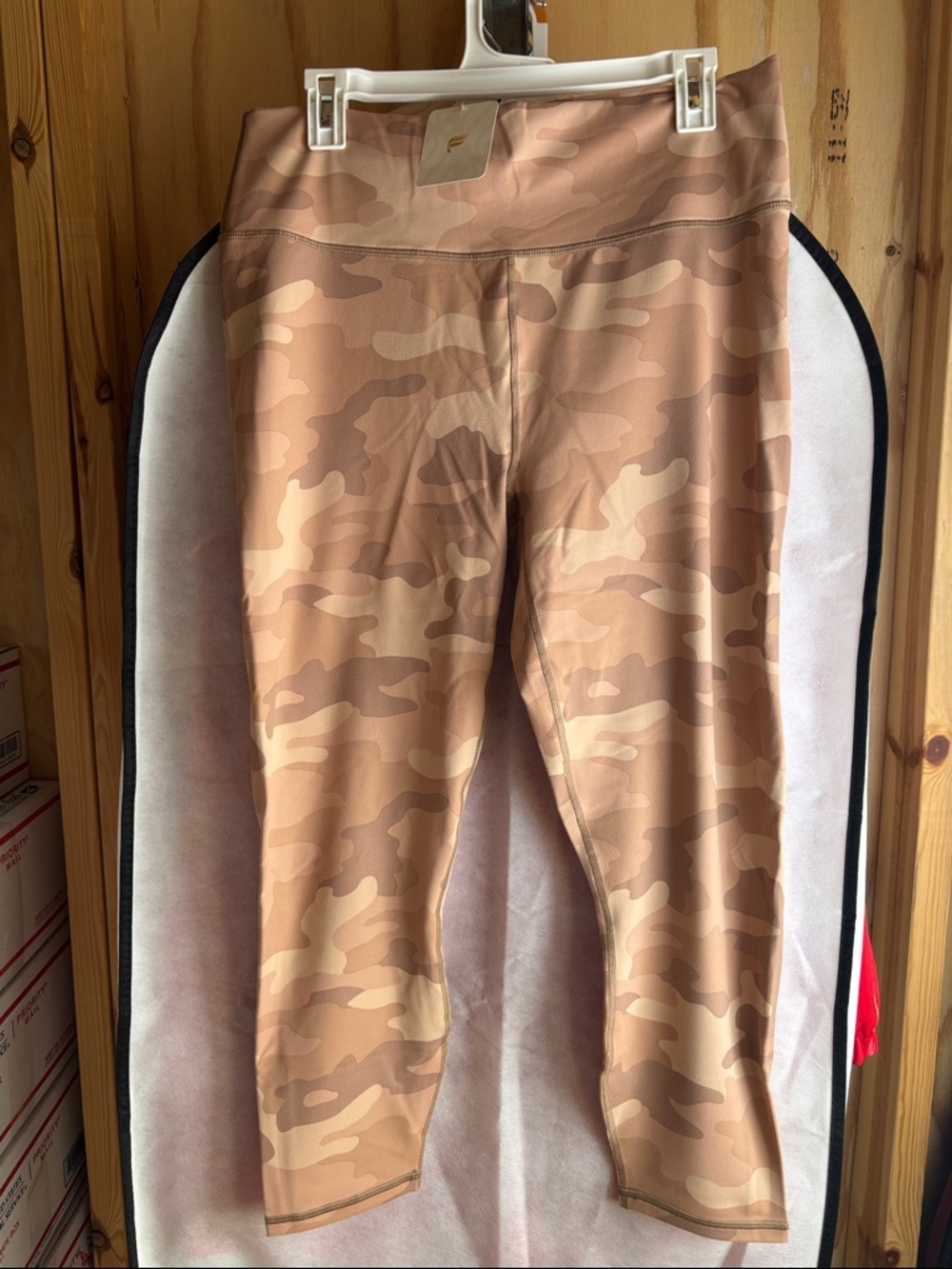 Fabletics Beige Pink Camo High-Rise Leggings